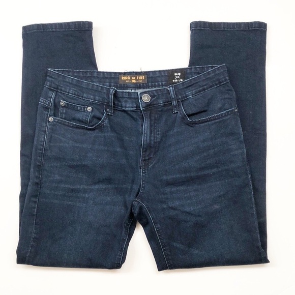 Ring of Fire dark wash slim men's denim jeans - Picture 2 of 6